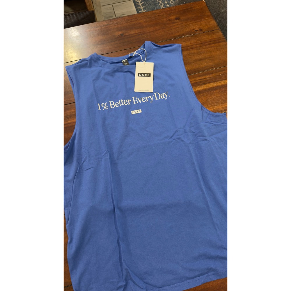 LSKD 1% Better FLXCotton Training Tank Power Cobalt Blue XL MTNK01044 NEW NWT - Picture 3 of 16